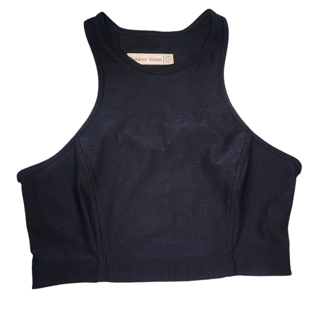 Outdoor Voices Women's Black Athena Crop Top Sports Bra, Women's Small​